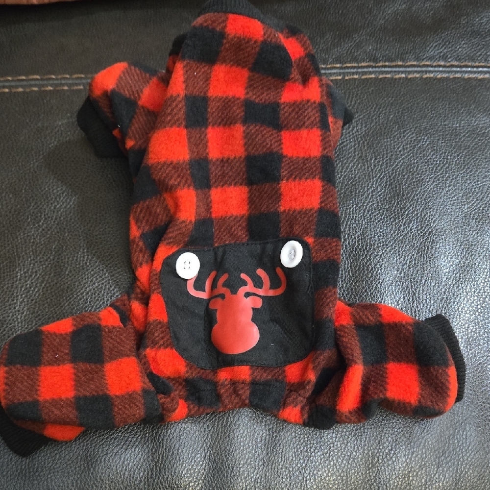 Red and Black Plaid Dog Onesie